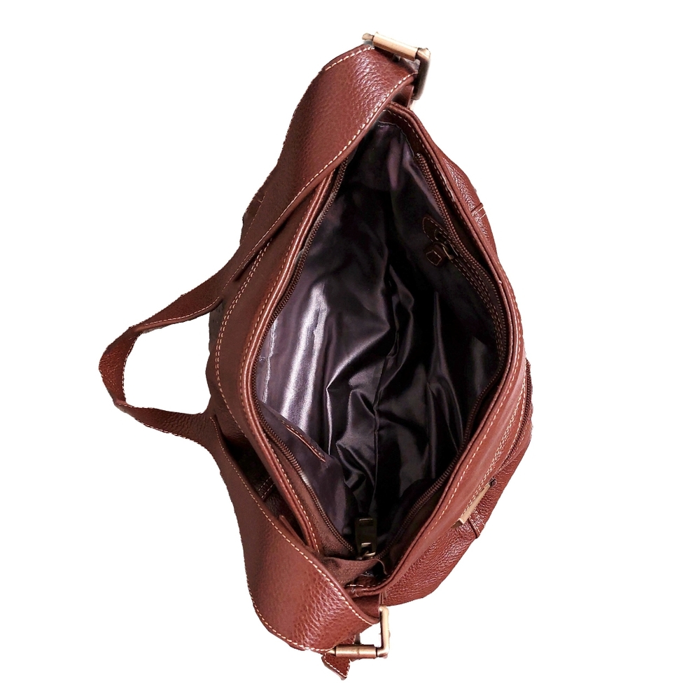 New! Clarks Genuine Pebbled Leather One Strap Shoulder Bag - Picture 4 of 7